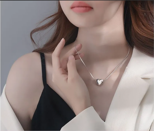 Midnight Love Set – Gothic Rings, Crescent Couple Bands & Heart Pendant Necklace